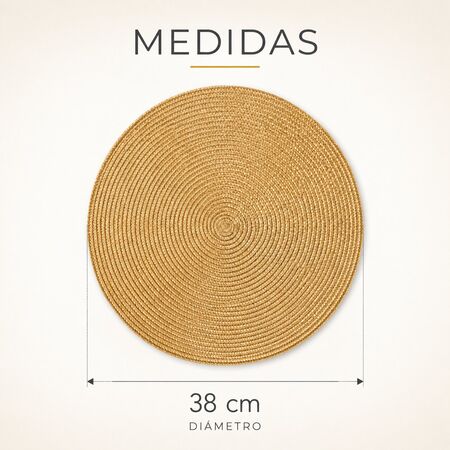 Mantel Individual De Mesa Redondo Diseño Espiral Beige