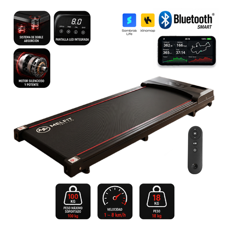 Cinta Caminadora Motorizada 8km 2hp Melfit Bluetooth Active Pro