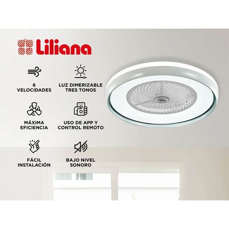 Ventilador de Techo Liliana Con Luminaria 22" Wi-Fi App VVTHBOX24
