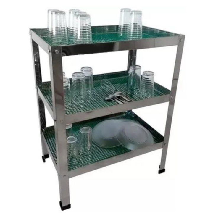 Vasera Gastronomica Sol Real 60 X 40 Cm 3 Estantes Vsr-060 Plateado - Vista 1
