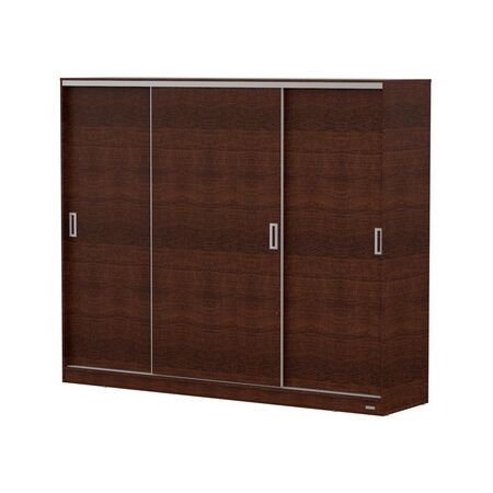 PLACARD MOSCONI 3 PUERTAS CORREDIZAS DAKAR 220 CM GUÍA SUAVE 56639 COLOR WENGUE