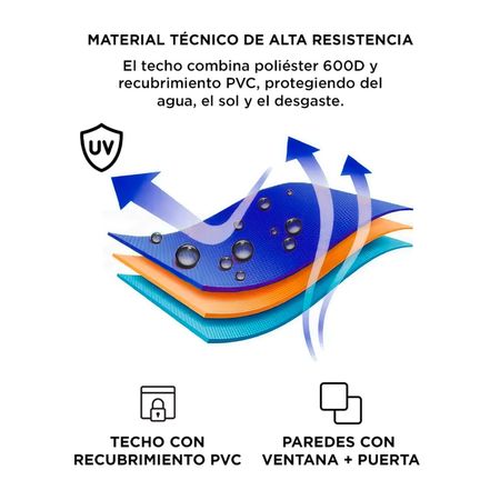 Gazebo Gadnic 3X3M-ZIP con Puerta Cierre Relámpago