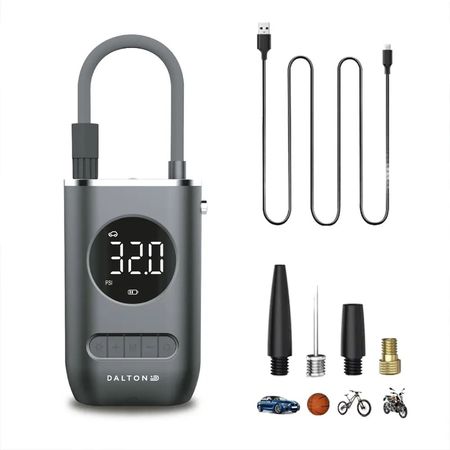 Inflador Porttil Dalton 120 PSI Con Luz Para Auto Motos Bicicletas Pelotas DA-INF02