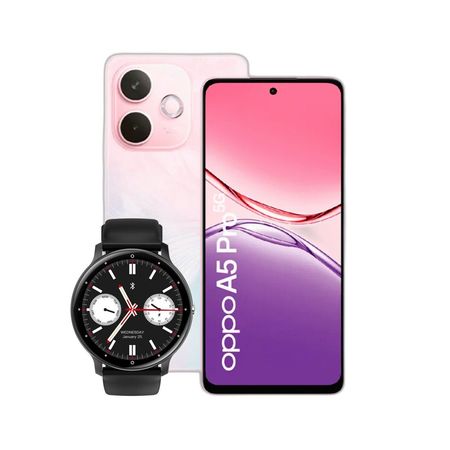 Combo Oppo A5 Pro 5G 8+256GB Pink + Smartwatch Dekkin Circular BT