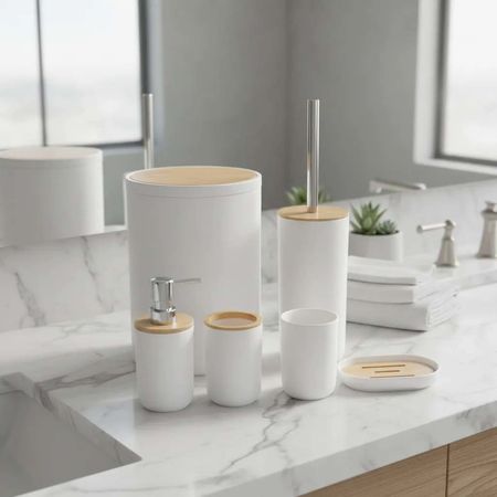 Kit Set Accesorios de Apoyo para Bao Bambu 6 Piezas Kumano Blanco