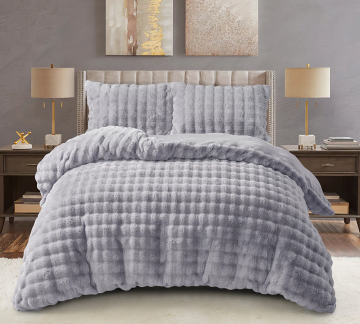 Acolchado Nórdico Manta Símil piel de conejo Ankara Queen Size - Vista 3