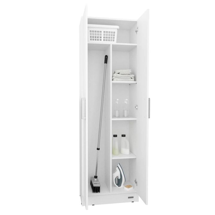 ESCOBERO MOSCONI MUEBLE ORGANIZADOR DE LIMPIEZA 180 CM 2 PUERTAS 10162 COLOR BLANCO - Vista 2