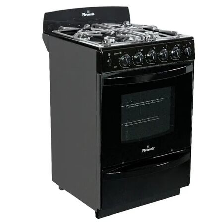 Cocina Florencia Negra 56cm Luz Encendido Timer Reja de Fundicion 5547