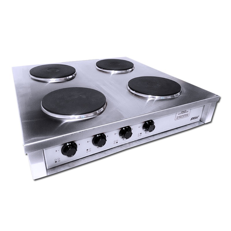 Anafe Electrico Industrial 4 Hornallas Speedy Acero Inox Gris