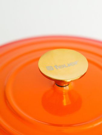 Cacerola de hierro enlozado 25 cm naranja Feuer