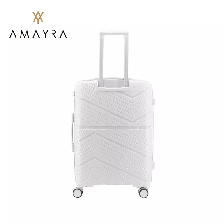 Set De Valijas Amayra X3 20” 24” 28” PP Blanco Rígidas 360° - Vista 3