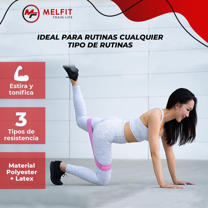 Banda Elastica De Resistencia Baja Melfit Entrenamiento Mf B3 Violeta - Vista 3