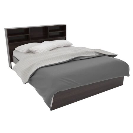 CAMA C/REPISA ORLANDI WE 83 BAHIA - WENGUE, 2 PLAZAS 5 ESTANTES