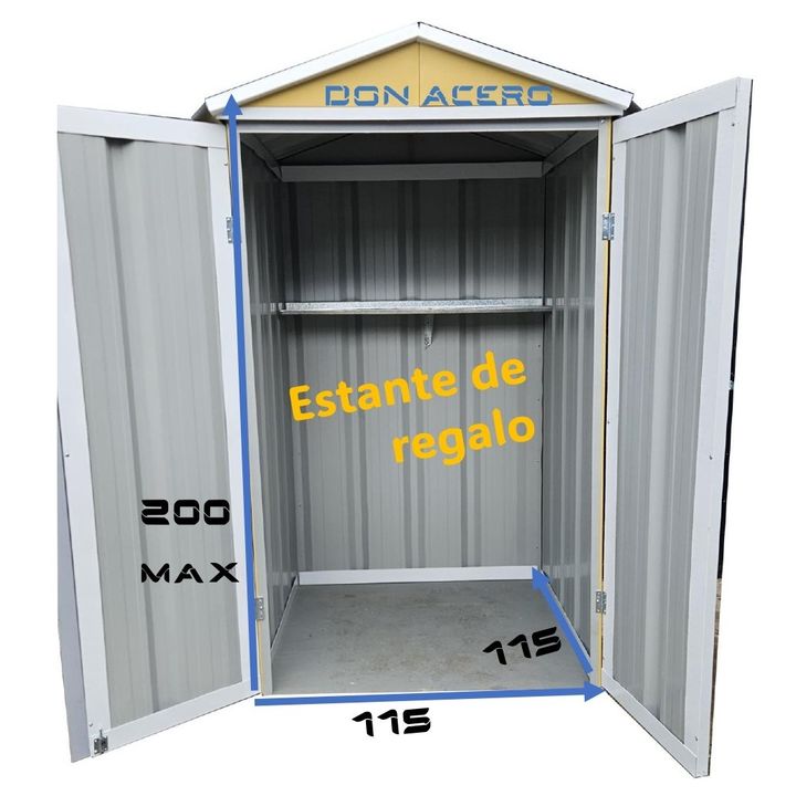 Armario Deposito Galpon de jardin 1x1x2 Arena + Estante Calibre 28 DON ACERO - Vista 2