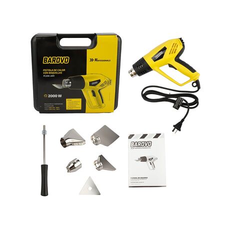 Pistola de Calor Barovo 2000W 2 Velocidades con Accesorios