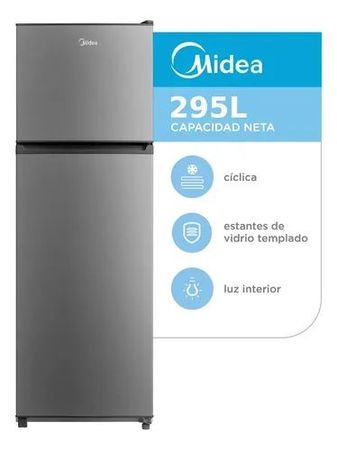HELADERA DOS FRIOS MIDEA CÍCLICA 295L TOP MOUNT SILVER