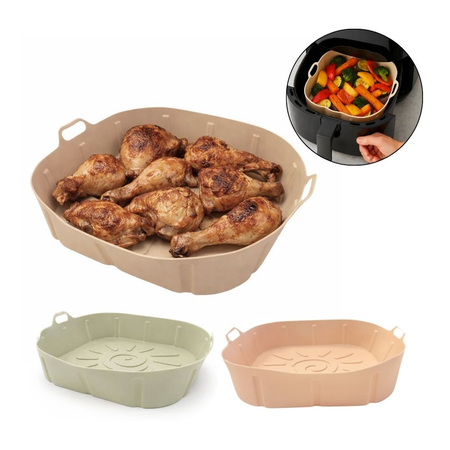Molde Silicona Cuadrado Air Fryer Horno Beige