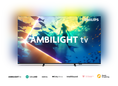 Smart TV Philips 4K 65" borderless con Ambilight y Titan OS