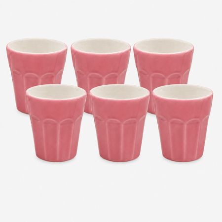 Set X 6 Vasos De Café De 90 Cc Rosa Oxford