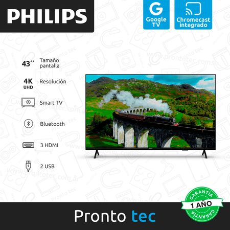 Smart Tv Philips 43p 4k Uhd Led Google Tv 43pud7408/77