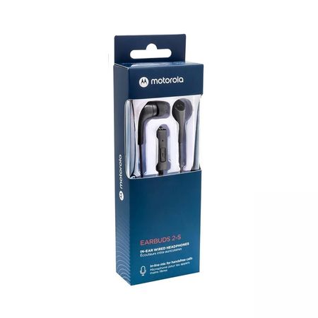 AURICULARES MOTOROLA 2S EARBUDS 32159 CON CABLE MICROFONO NEGRO