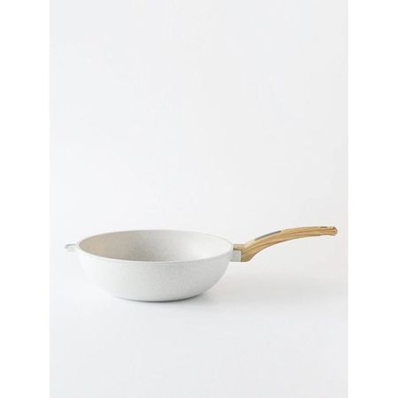 Wok Feuer Essential Granite Mango Madera y Tapa Beige 28 cm