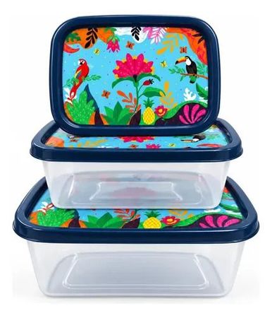 Set X 3 Rectangular Modelo Floral 420/750/1270 Jaguar 4016