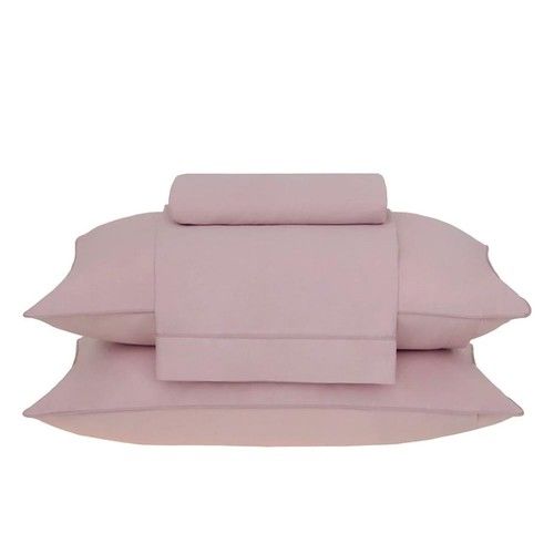 Juego de Sabanas Full Espalma Percal Liso Rosa - Vista 1