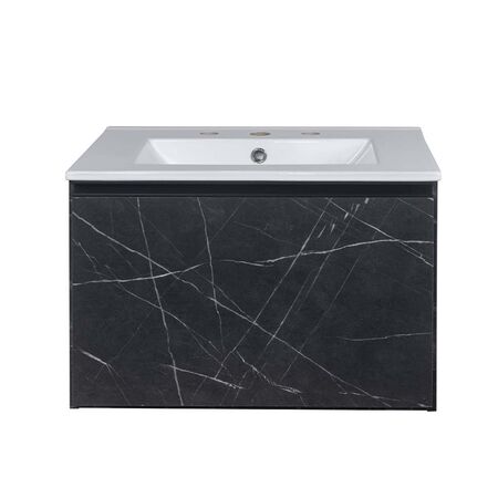 VANITORY FLOTANTE MODERNO CON BACHA GRIS PIETRA DE 60 CM