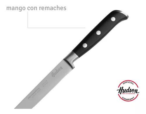 CUCHILLO UTILITARIO LÍNEA 5 PROFESSIONAL INOX. MANGO CON REMACHES NEGRO - Vista 3