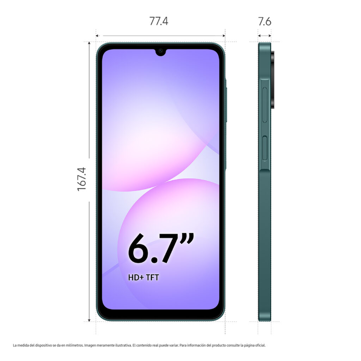 Celular Samsung Galaxy A07 64GB Black - Vista 3