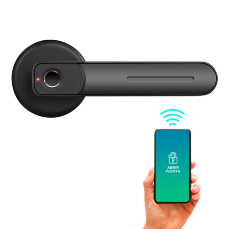 Cerradura Biométrica Inteligente Negra Gadnic Con Huella Digital