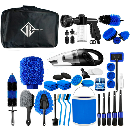 Kit Limpieza Autos 42pzas Pistola Espuma Aspiradora Portatil