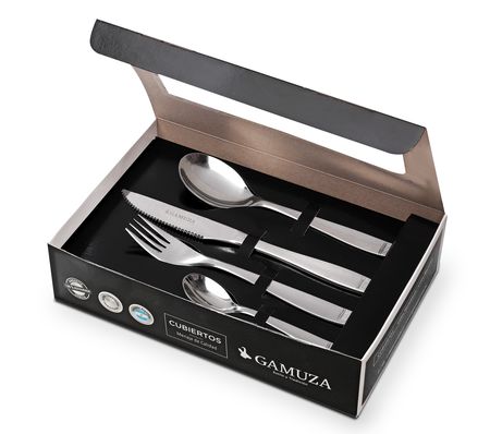 Gamuza Set Cubiertos 24 Piezas Cuchillo Asador