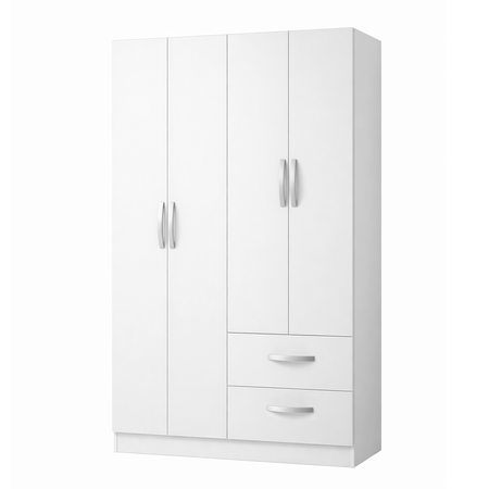 Ropero Placard 4 Puertas y 2 Cajones Blanco Mate Maximo Family
