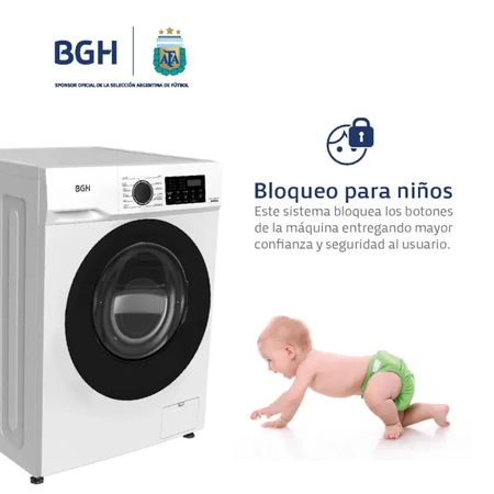 Lavarropas BGH Inverter Carga Frontal 6kg 1000rpm BWFE06W24AR