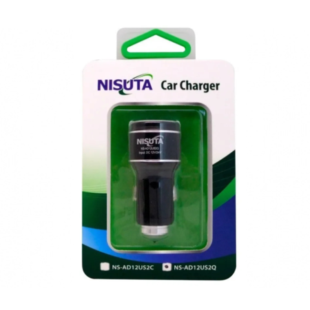 CARGADOR NISUTA AUTO USB DOBLE 12/24V (C:NEGRO NSAD12US2Q)