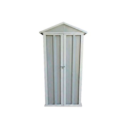 Armario Deposito Galpon de jardin 1x057x2 Gris + piso + estante DON ACERO 
