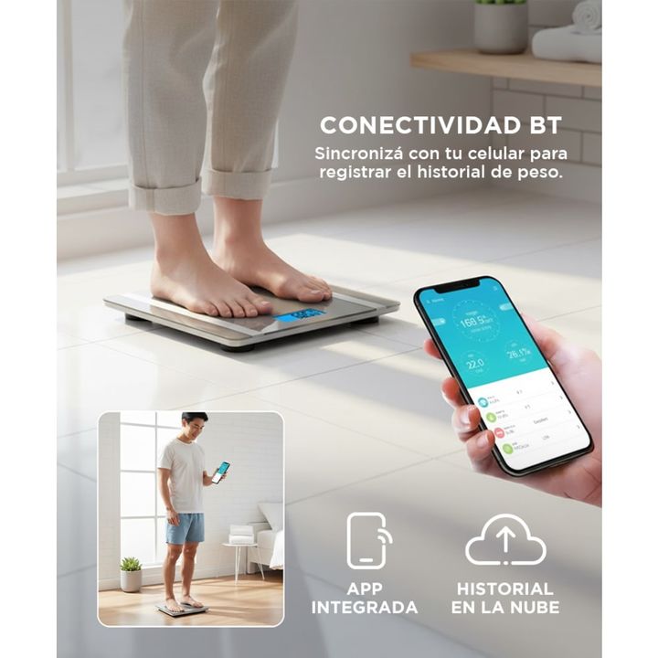 Balanza Digital Gadnic G07 Bluetooth Eléctrica 180KG - Vista 3