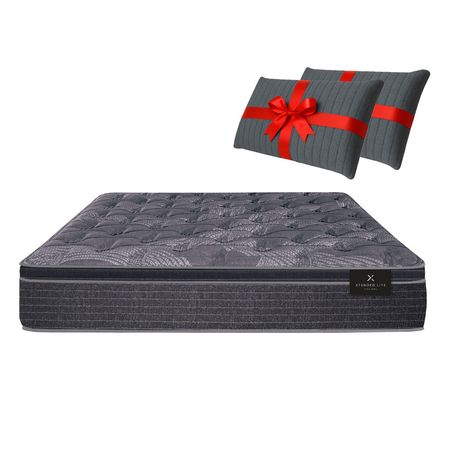 Colchon de Resorte LFK King Koil World Extended Life XL Advanced 2 Plazas y Media 140x190x29cm Pillow Suave de Espuma Viscoelastica + Almohada de Regalo