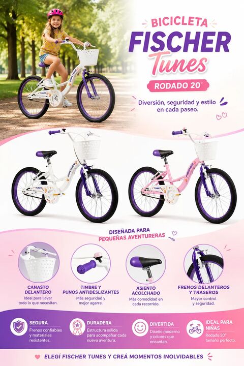 Bicicleta Infantil Fischer- Olmo Tunes R20 Nena - Vista 4
