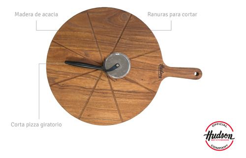 Set De Tabla Para Pizza Y Cortador De Pizza Cbs04 Marrón - Vista 3