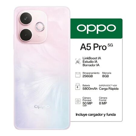 Celular Oppo A5pro 8GB 256GB Rosa Con Funda y Cargador 110010348221