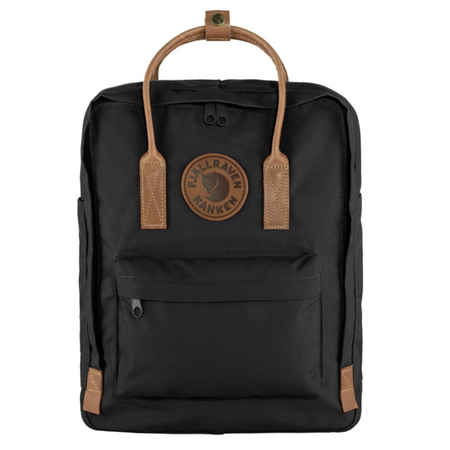 Mochila Kanken Original N2 16L Negro Con Cuero Marron