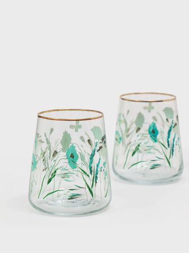 Set 6 Vasos De Vidrio Miuri Con Diseño Floral 420 Ml Floral - Vista 2