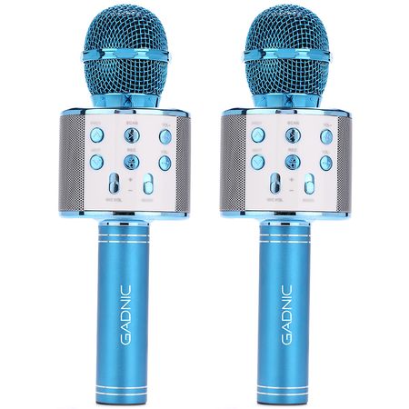 Kit x2 Micrófono Gadnic KM-01 Karaoke Inalámbrico Bluetooth