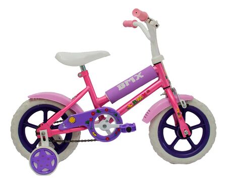 Bicicleta Infantil Rodado 12'' Peretti Cross Niña Rueditas Rosa