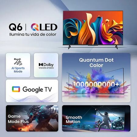 Televisor Hisense Smart Tv 50  Qled 4k Uhd Q6n