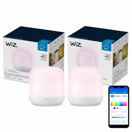 Wiz Lampara De Mesa Portatil Hero Inteligente Wifi Rgb x2
