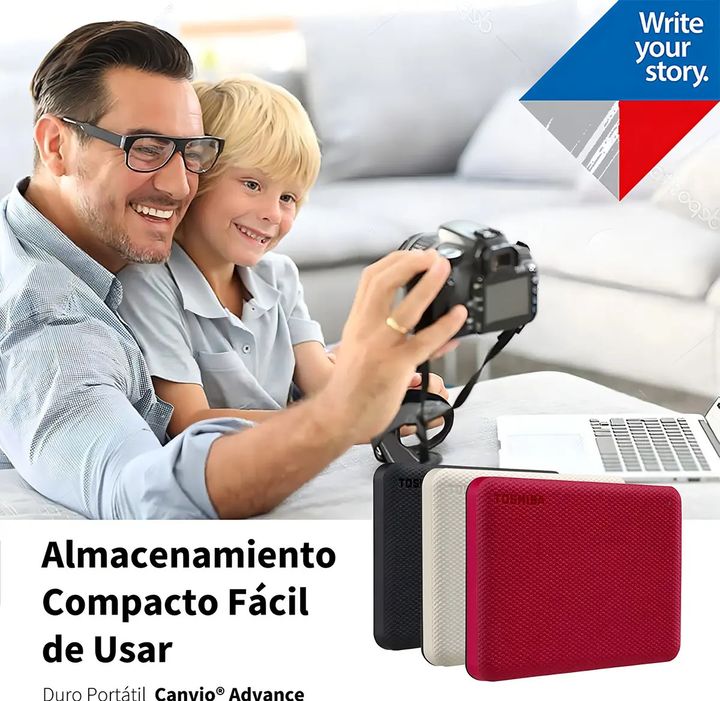 Disco Duro Externo Toshiba Canvio Advance V10 2TB 2.5" USB 3.0 Color Negro - Vista 4